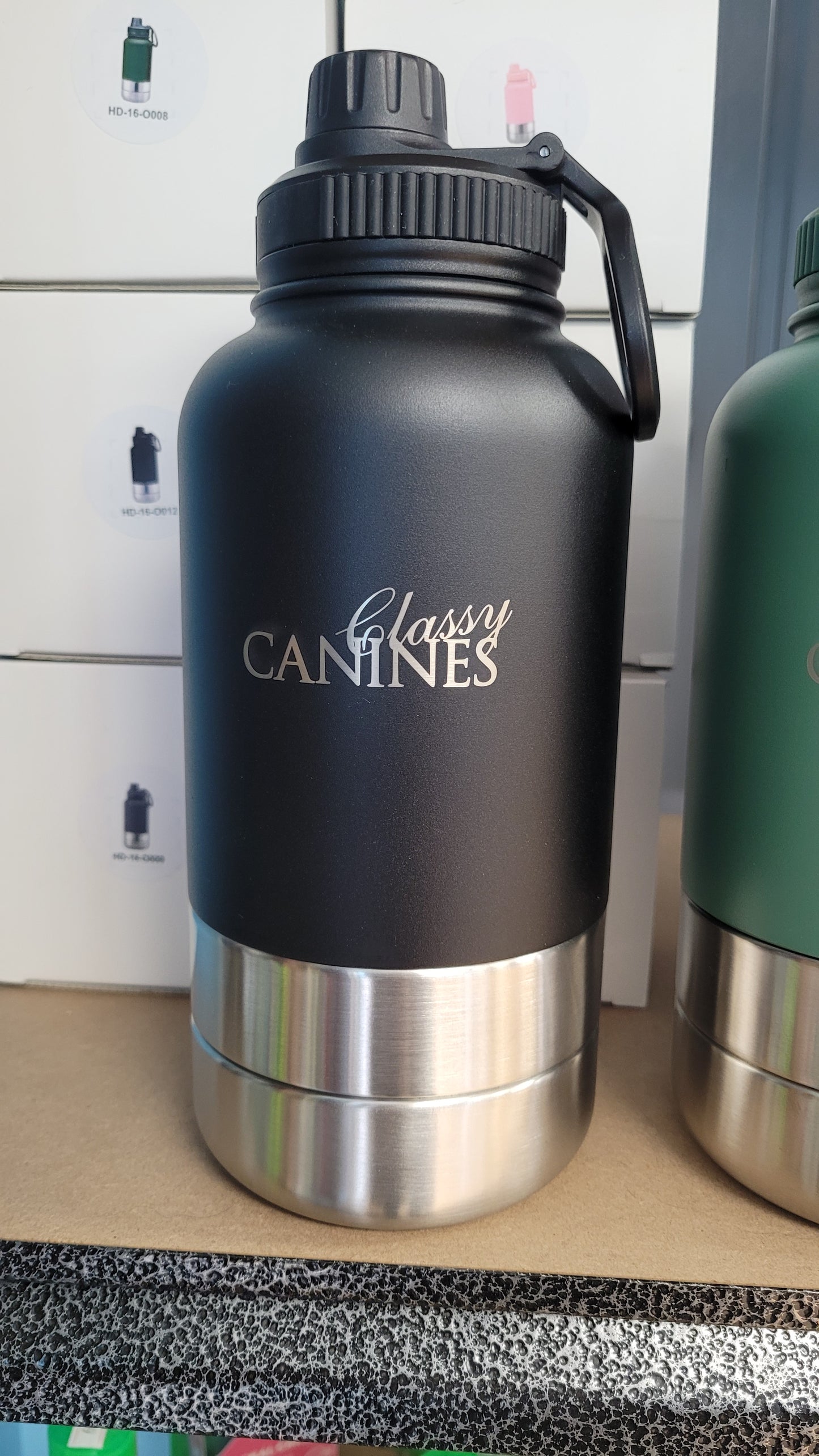32oz Insulated Stainless Steel Water Bottle with Detachable Dishes, Leak-Proof Lid
