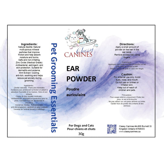 Classy Canines Ear Plucking Powder for Dogs & Cats — 30g