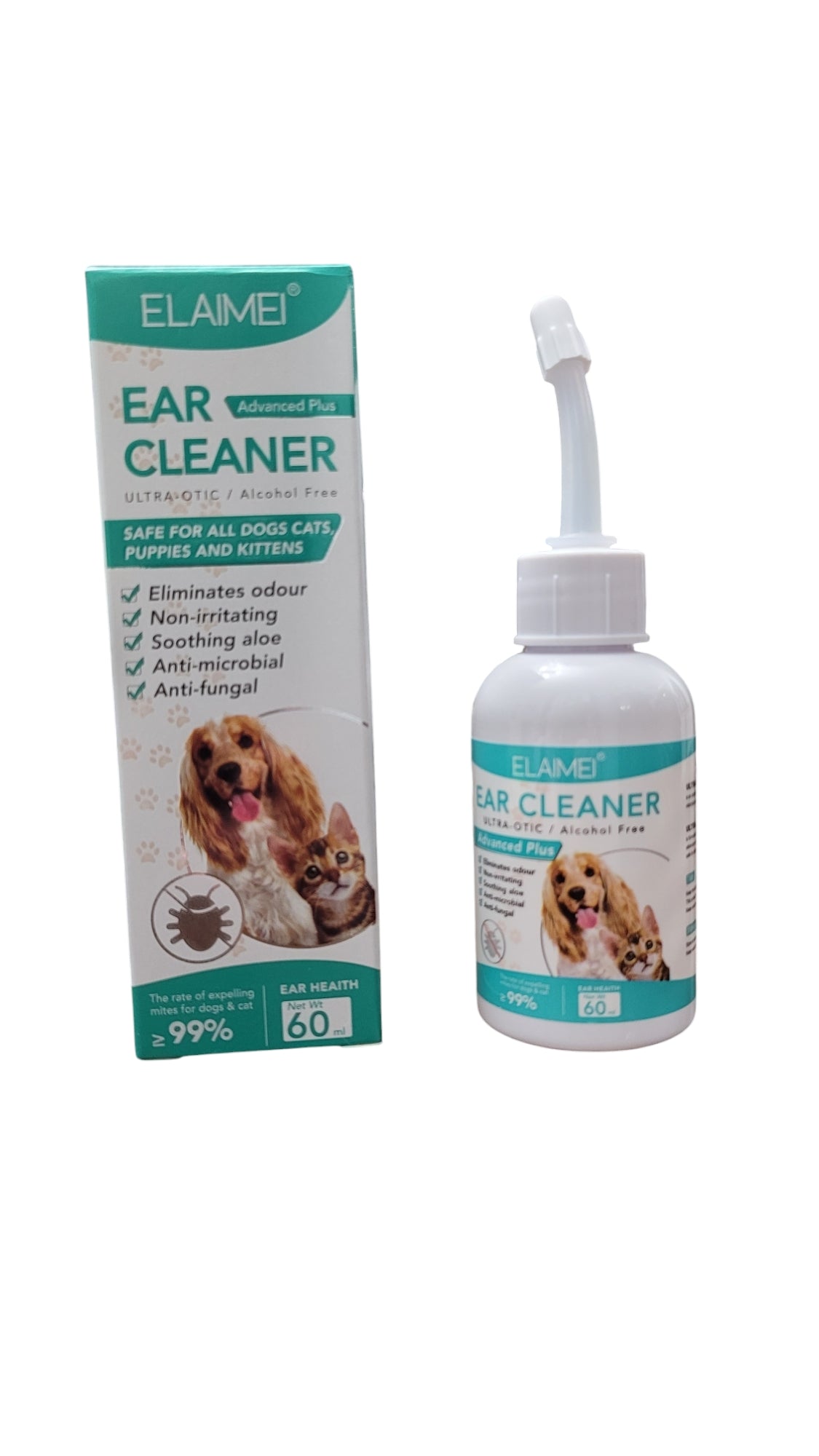 Ear Cleaning Solution for Cats and Dogs, Puppies and Kittens- Alcohol free