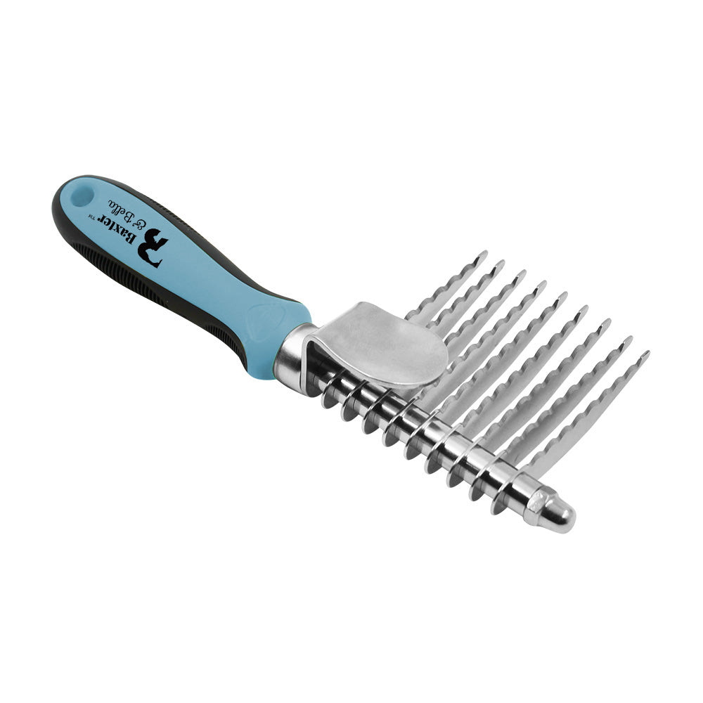 Baxter & Bella 9-Blade De-Matting Rake for Medium & Long Coats