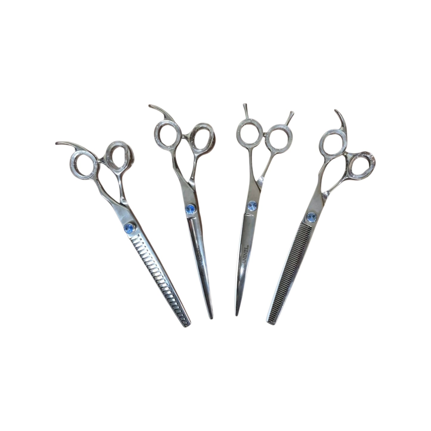 Classy Canines 7.5" professional grooming scissor set with straight, curved, thinning, and grooming scissors