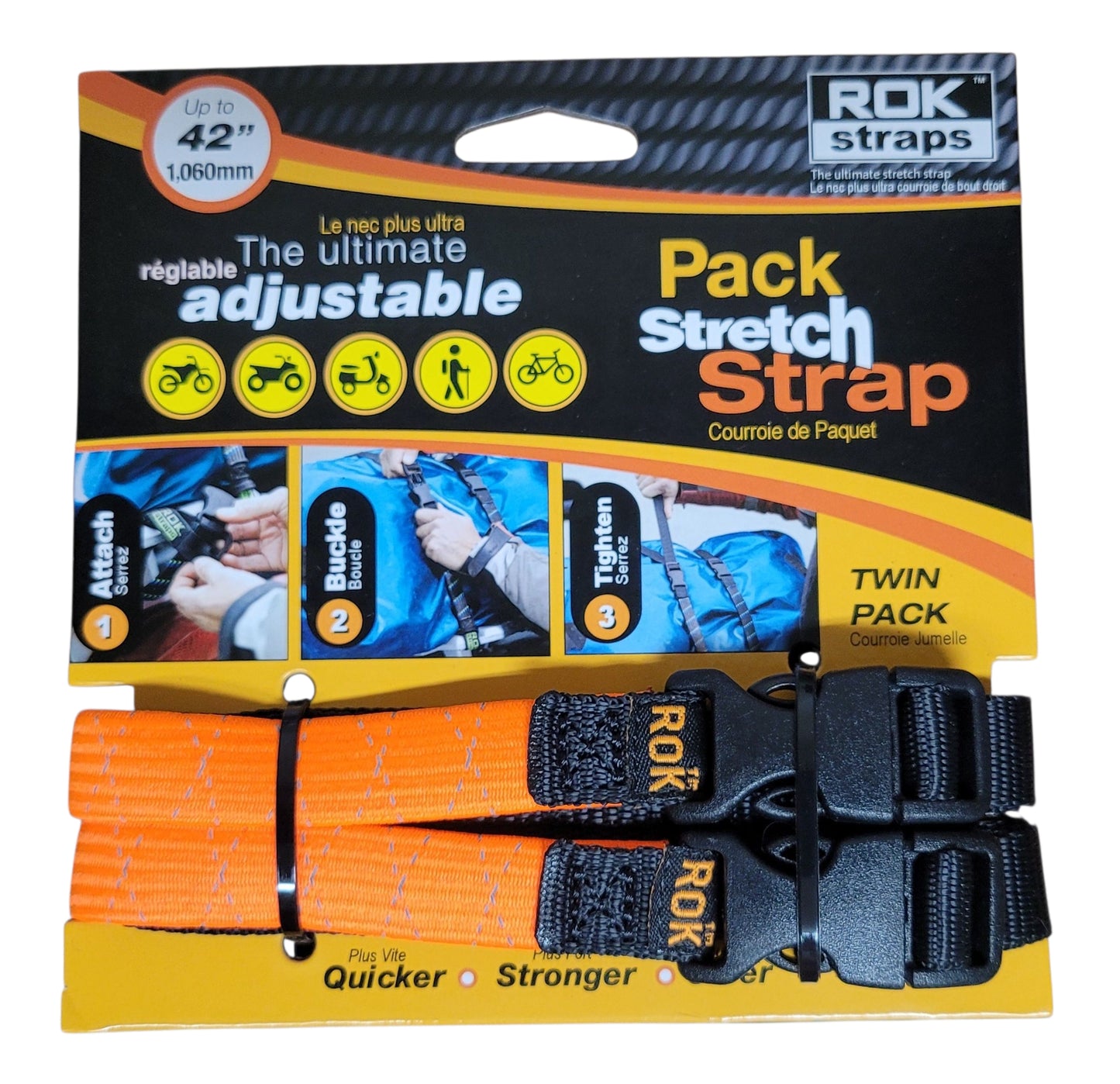 ROKstraps Pack Strap Stretch Strap - 42"