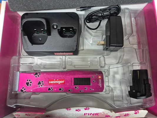 Heiniger Saphir Pink Open Box Cordless Clipper | Pink | Like-New | Classy Canines 3731