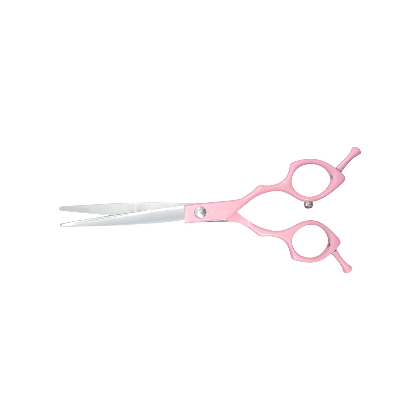 6.5" set of straight ghost pet grooming shear pink handle