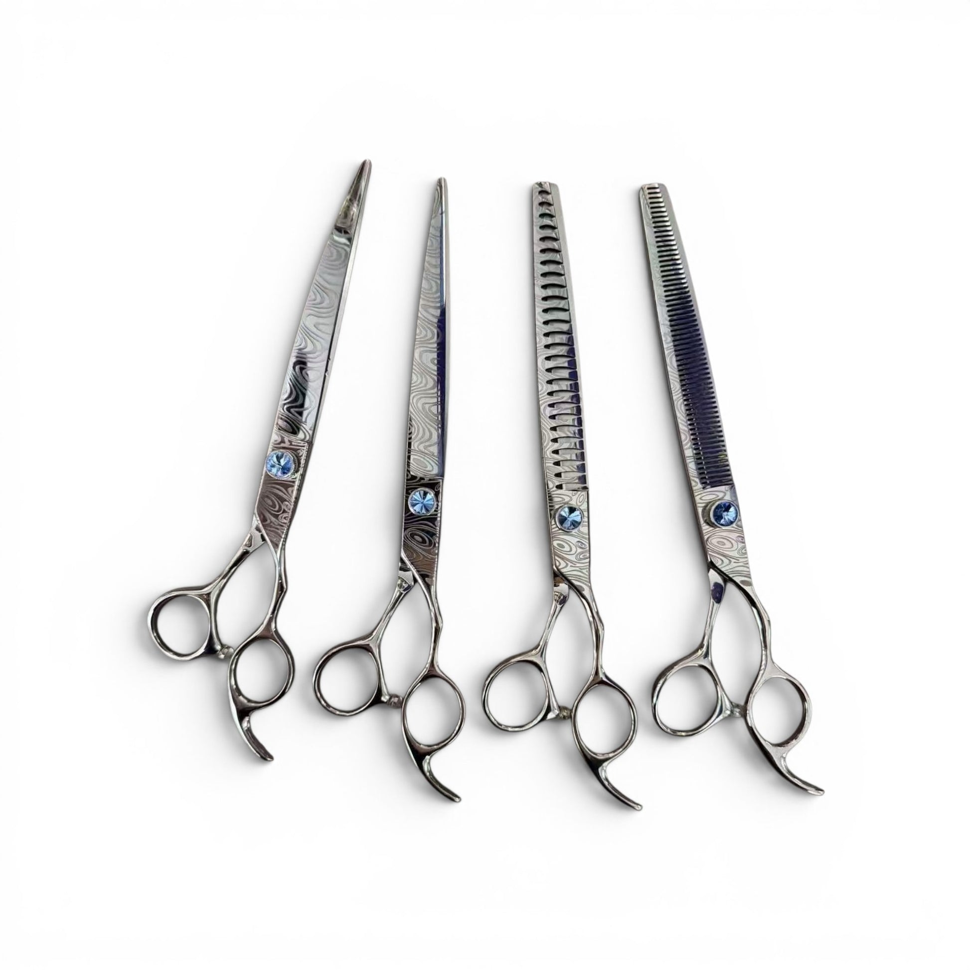 8" 4pc Damascus design set of grooming shears