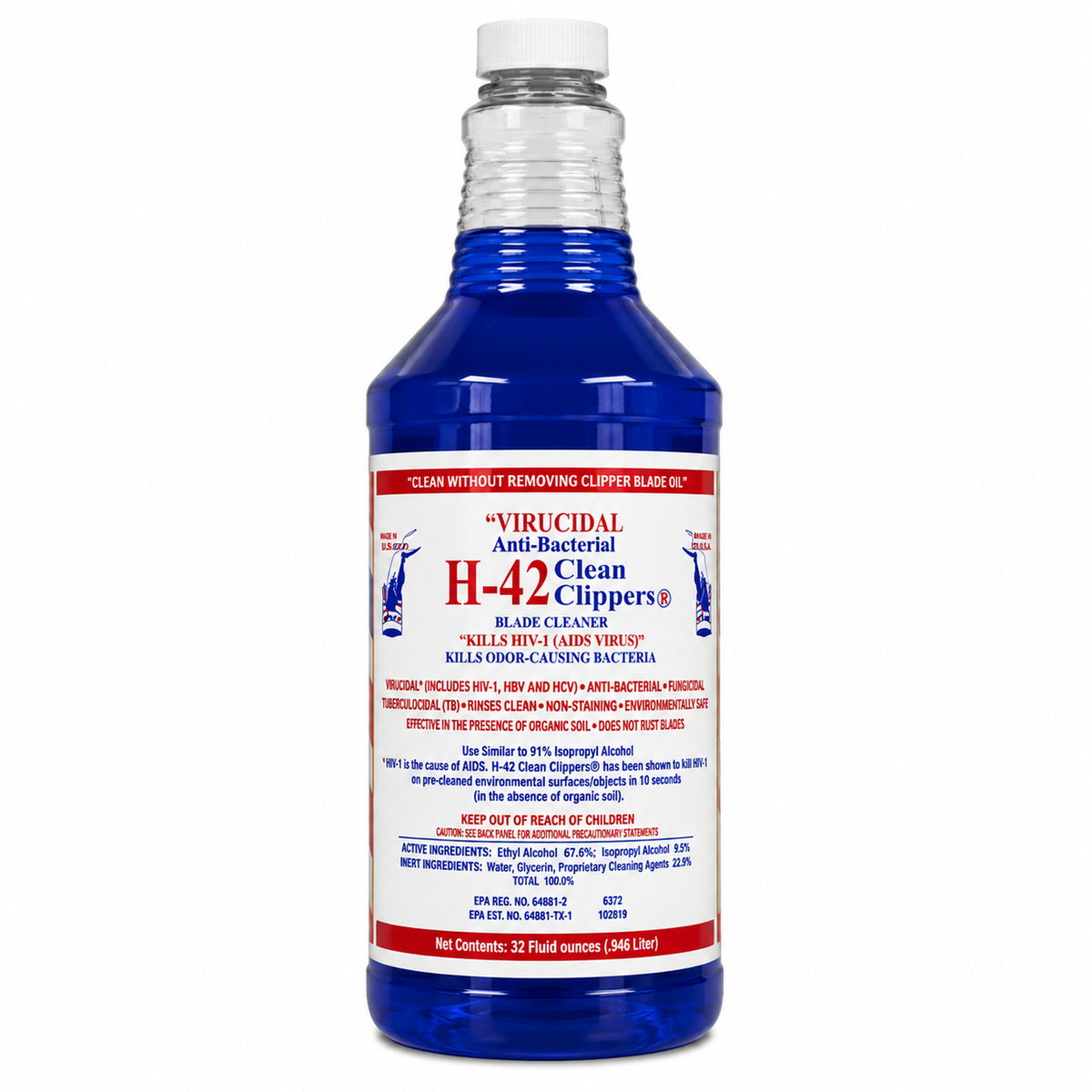 H-42 Clean Clippers – Professional Antibacterial & Virucidal Grooming Tool Cleaner