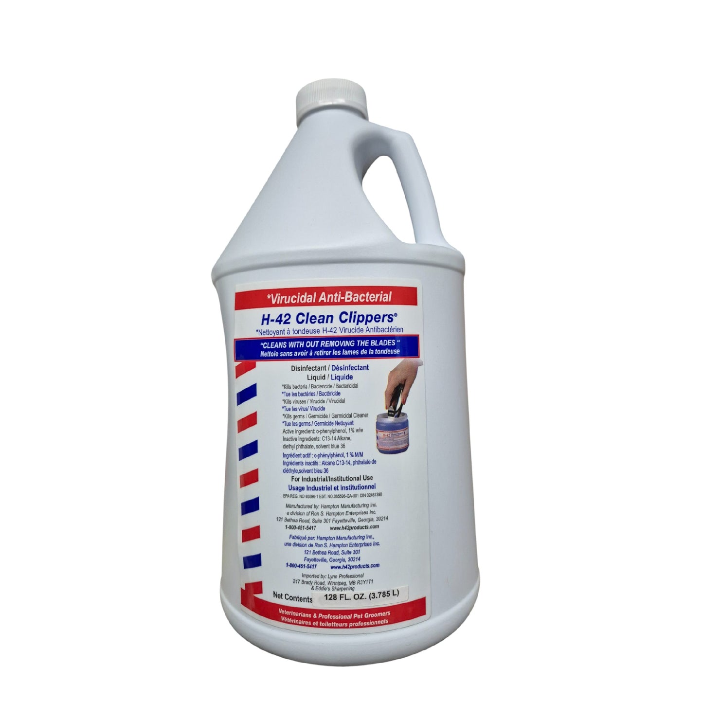 H-42 Clean Clippers Refill – 32 oz, 64 oz & 1 Gallon | Viricidal & Antibacterial Clipper Blade Cleaner by Hampton Manufacturing