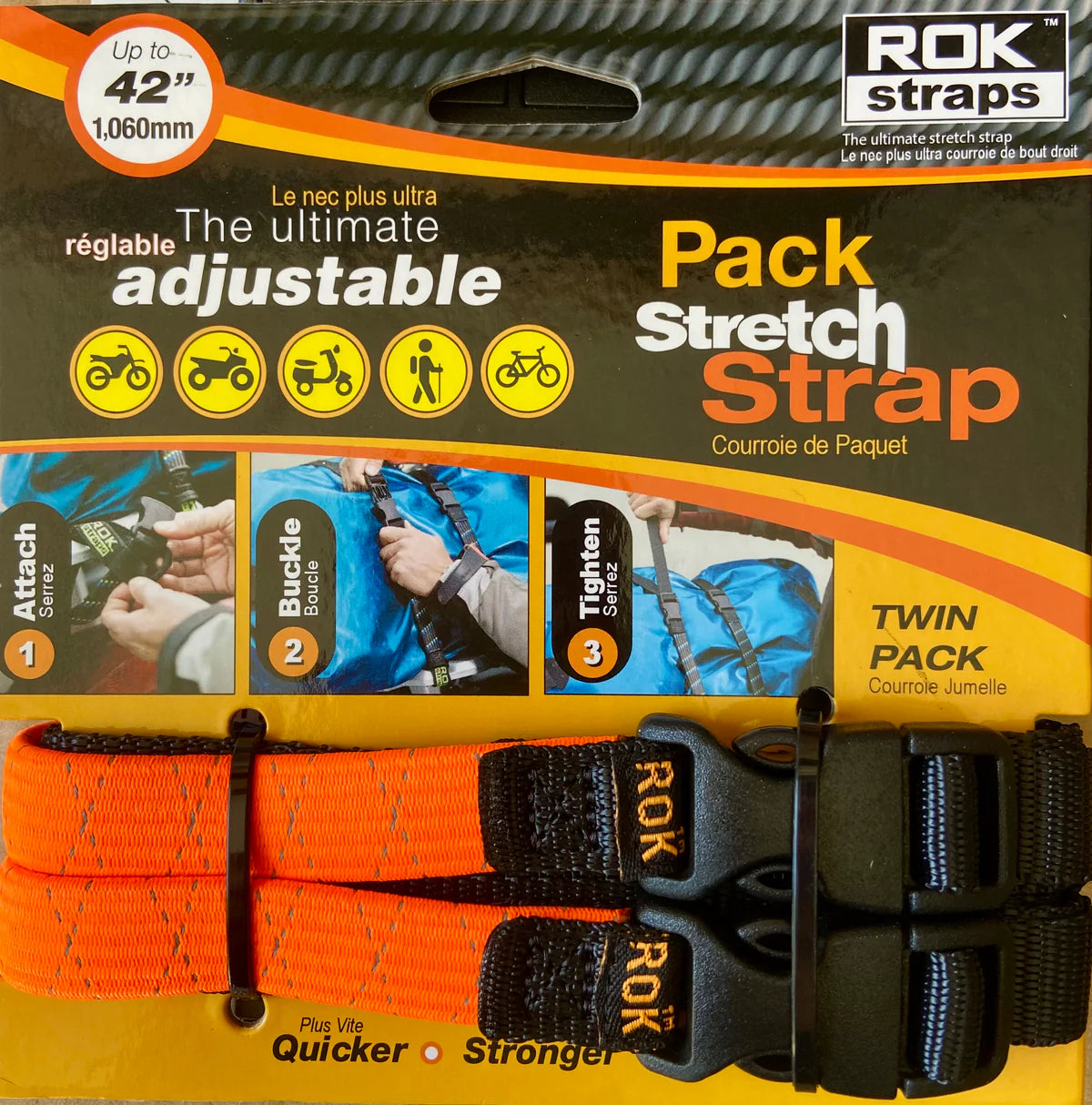 ROKstraps Pack Strap Stretch Strap - 42"