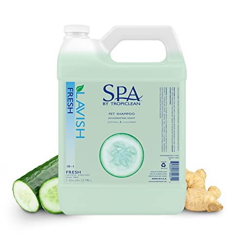 SPA by TropiClean Lavish Fresh & Comfort Pet Shampoo – Oatmeal Enriched, Soap-Free Gallon for Dogs & Cats