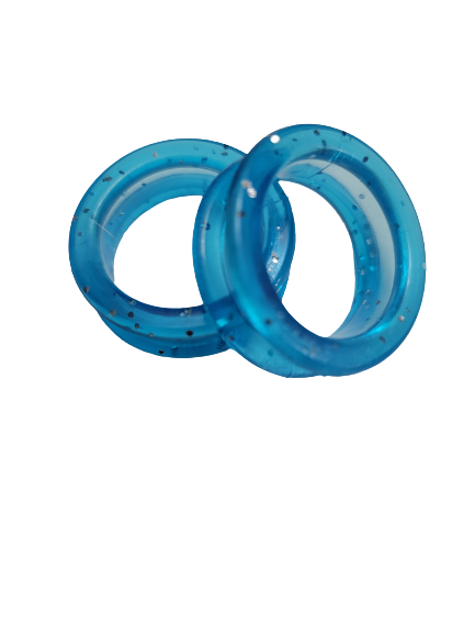Blue scissor finger ring inserts for professional grooming and hairdressing shears