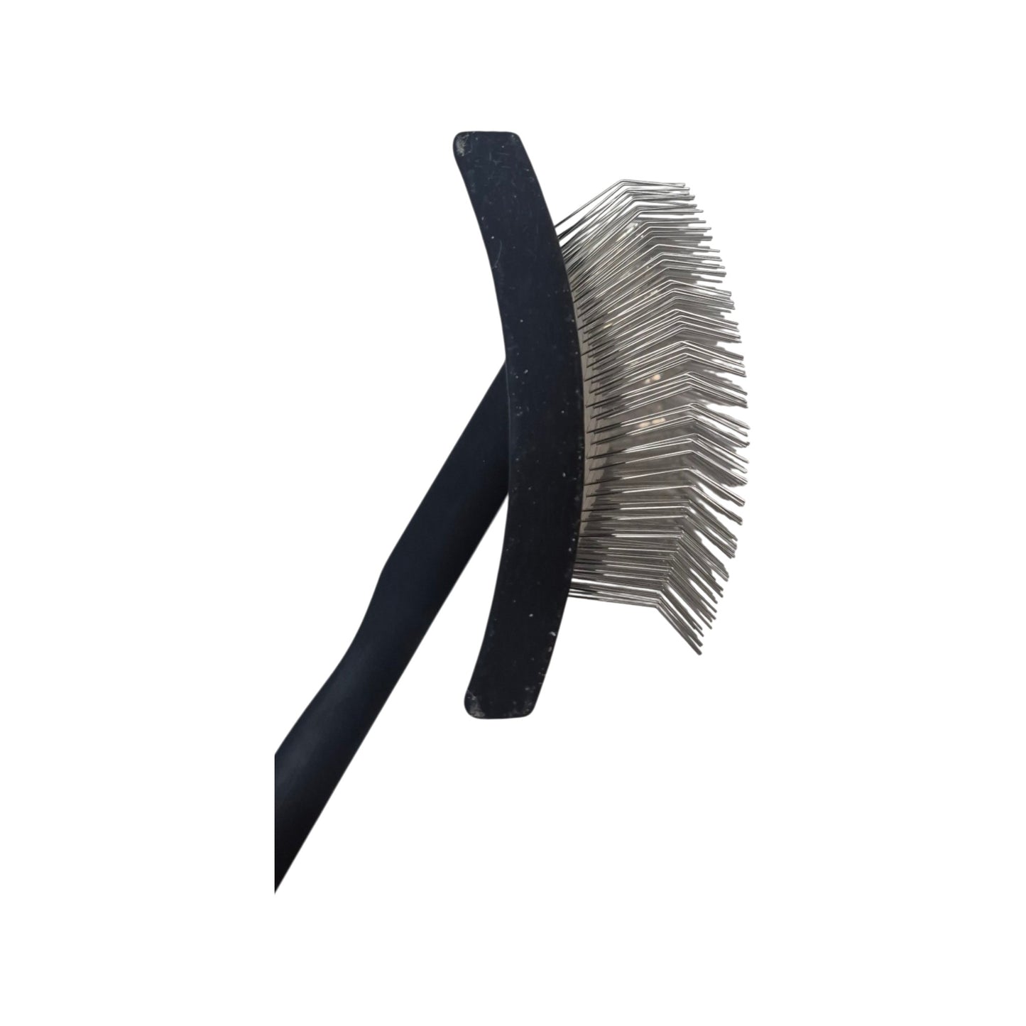 Side view of a Buttercut 1 inch long pin slicker brush for removing loose hair, undercoat and tangles while grooming thick and dense coats.