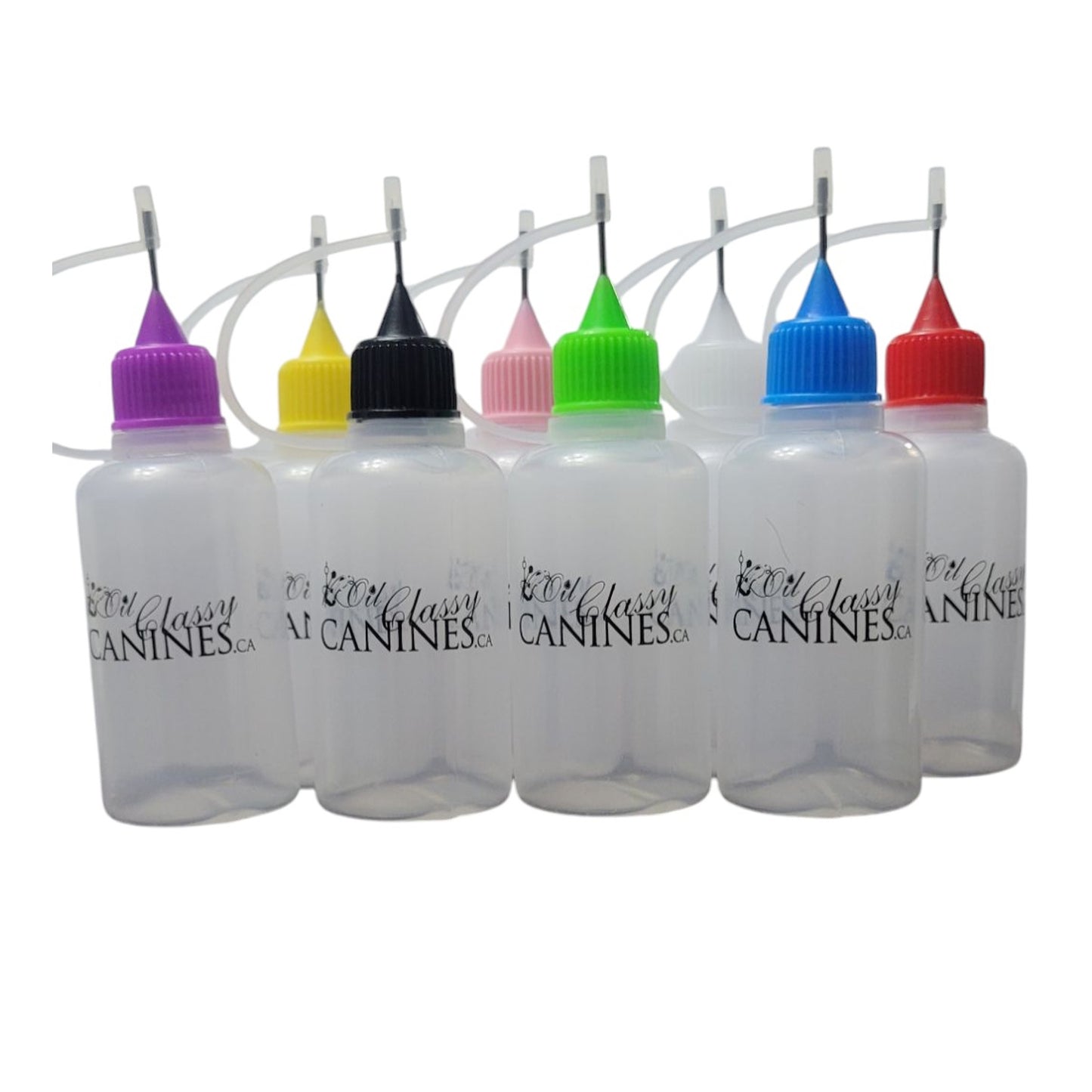 Classy Canines 30 ml Oil Dispenser Bottle with Needle Tip – Available in 8 Lid Colors