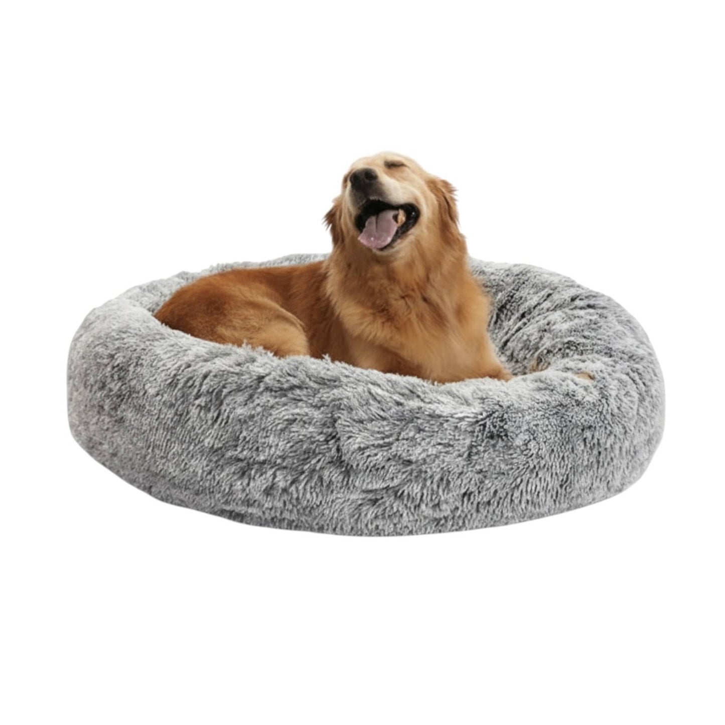 Bedfolks Calming Donut Dog Bed for Dogs – Soft Fluffy Anti-Anxiety Plush, Machine Washable, Multiple Sizes & Colours