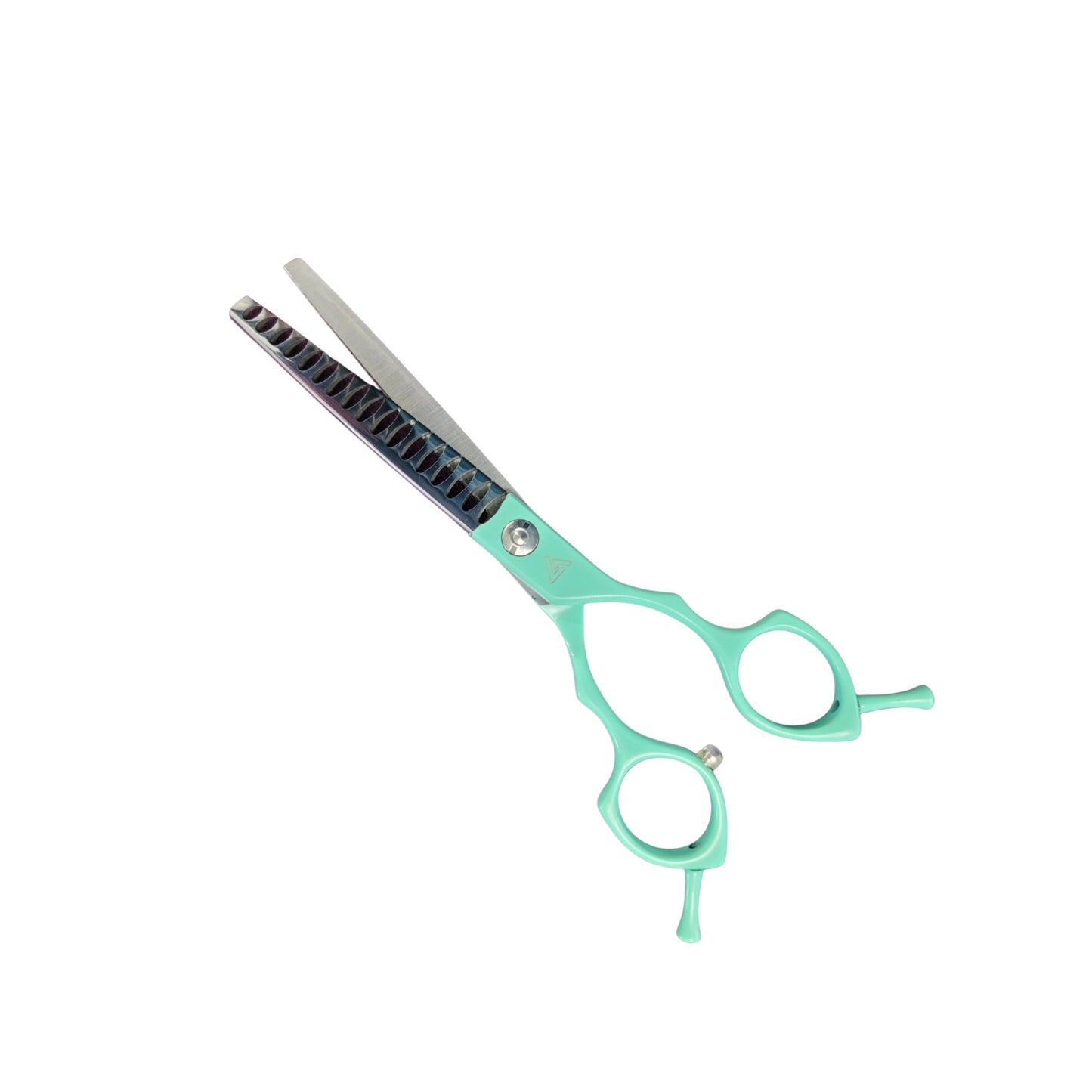 Ghost 6.5 inch professional thinning shears with green handles for dog grooming