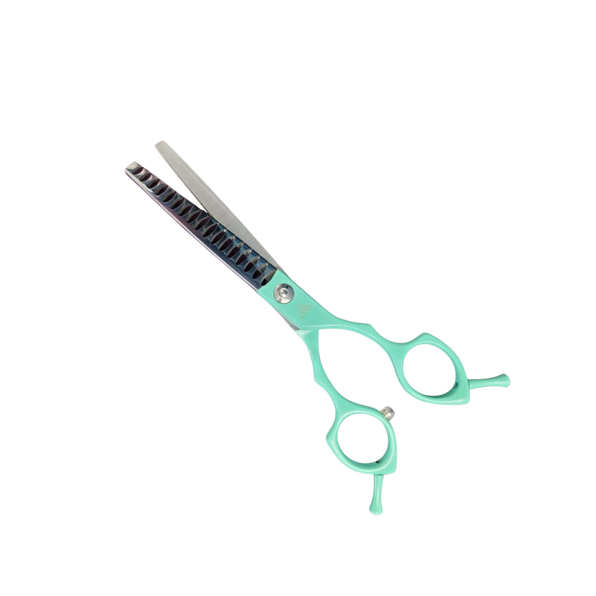 Ghost 6.5 inch professional thinning shears with green handles for dog grooming