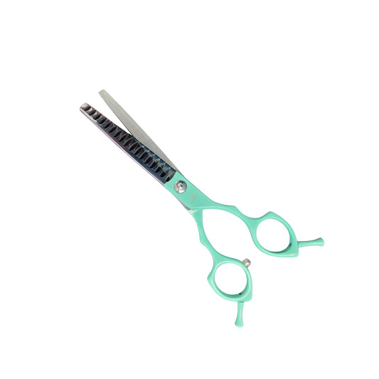Ghost 6.5 inch professional thinning shears with green handles for dog grooming