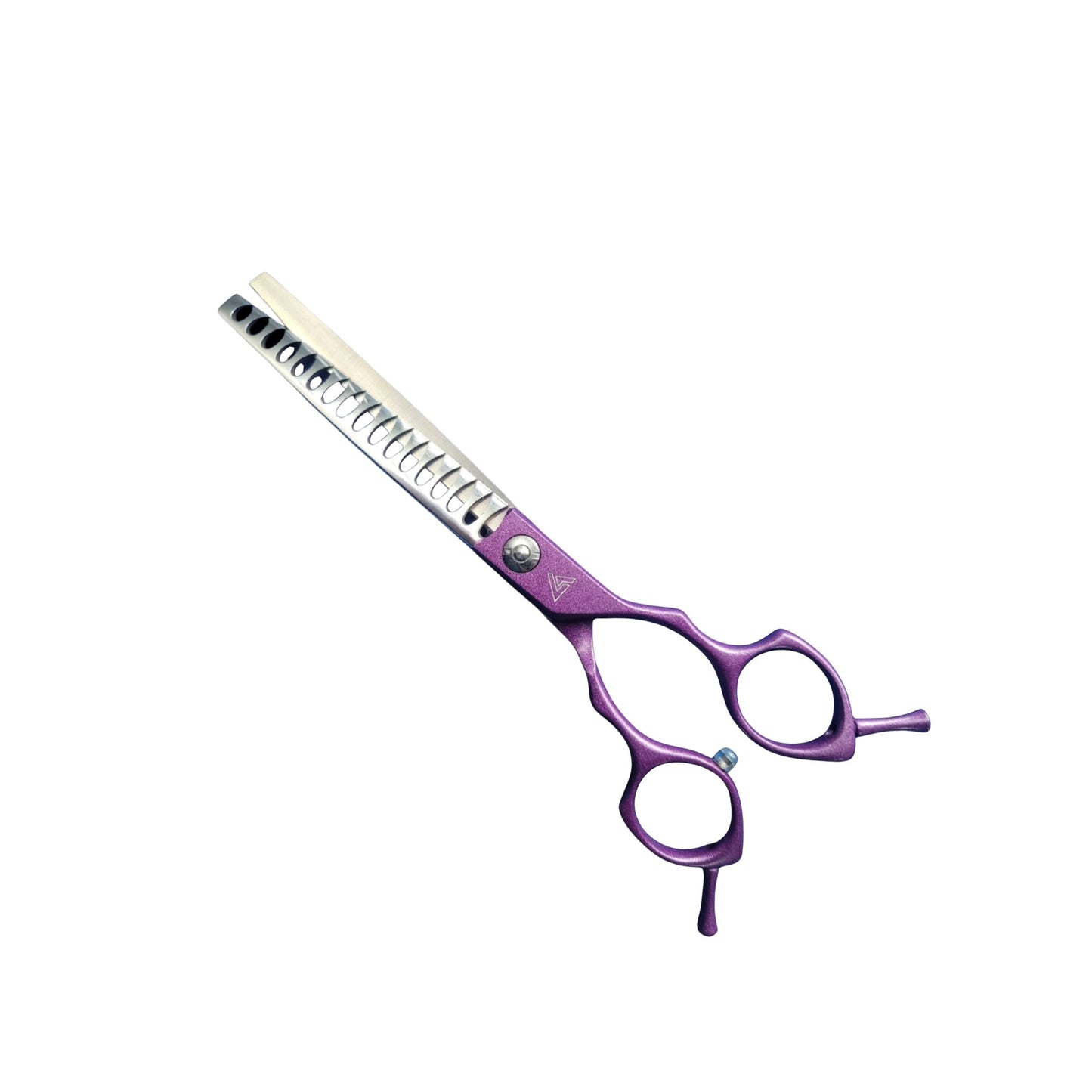 Ghost 6.5 inch professional thinning shears with purple handles for dog grooming