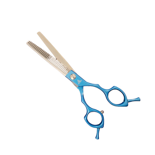 Ghost 6.5 inch professional thinning shears with blue handles for dog grooming

