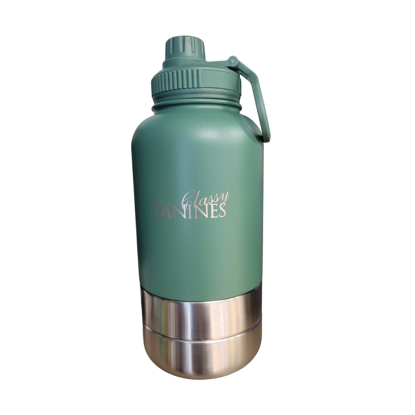 32oz Insulated Stainless Steel Water Bottle with Detachable Dishes, Leak-Proof Lid