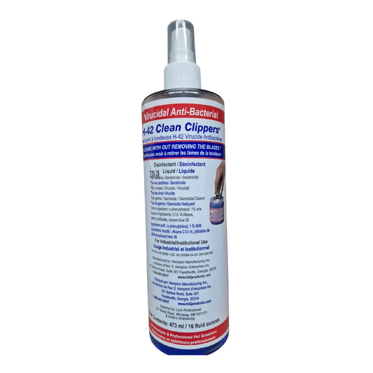H-42 Clean Clippers Disinfectant Spray for Groomers and Barbers | 8oz and 16oz
