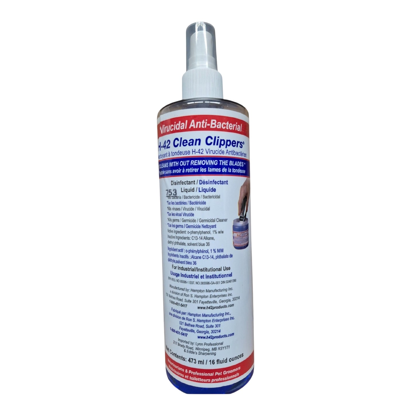 H-42 Clean Clippers – Professional Antibacterial & Virucidal Grooming Tool Cleaner