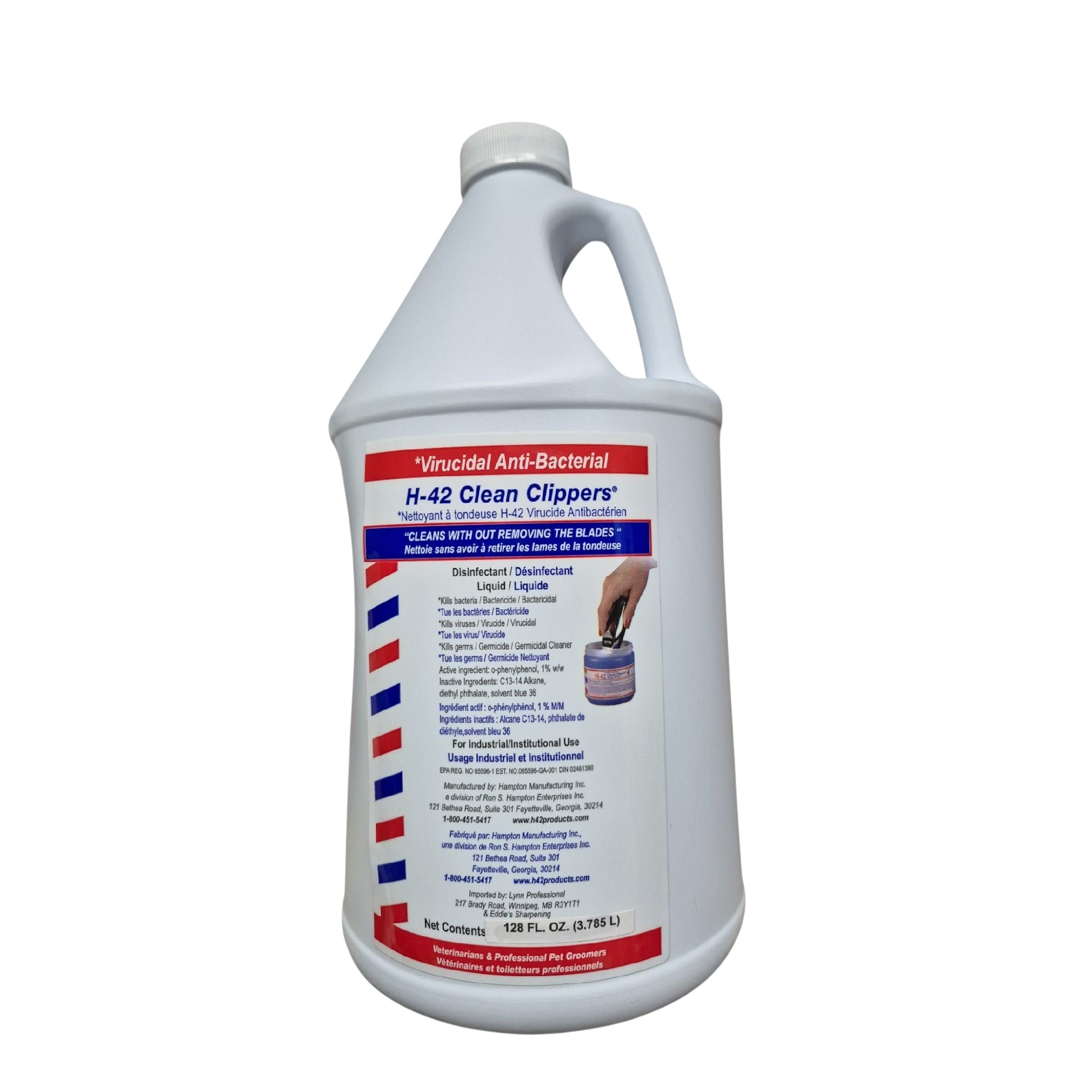 H-42 Clean Clippers 1 gallon refill of antibacterial and virucidal cleaner for professional clipper blades, shears, and metal tools