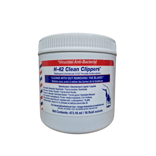 H-42 Clean Clippers Antibacterial & Virucidal Disinfectant Jar – Oil-Based Rust-Free Cleaner for Clippers, Blades & Grooming Tools