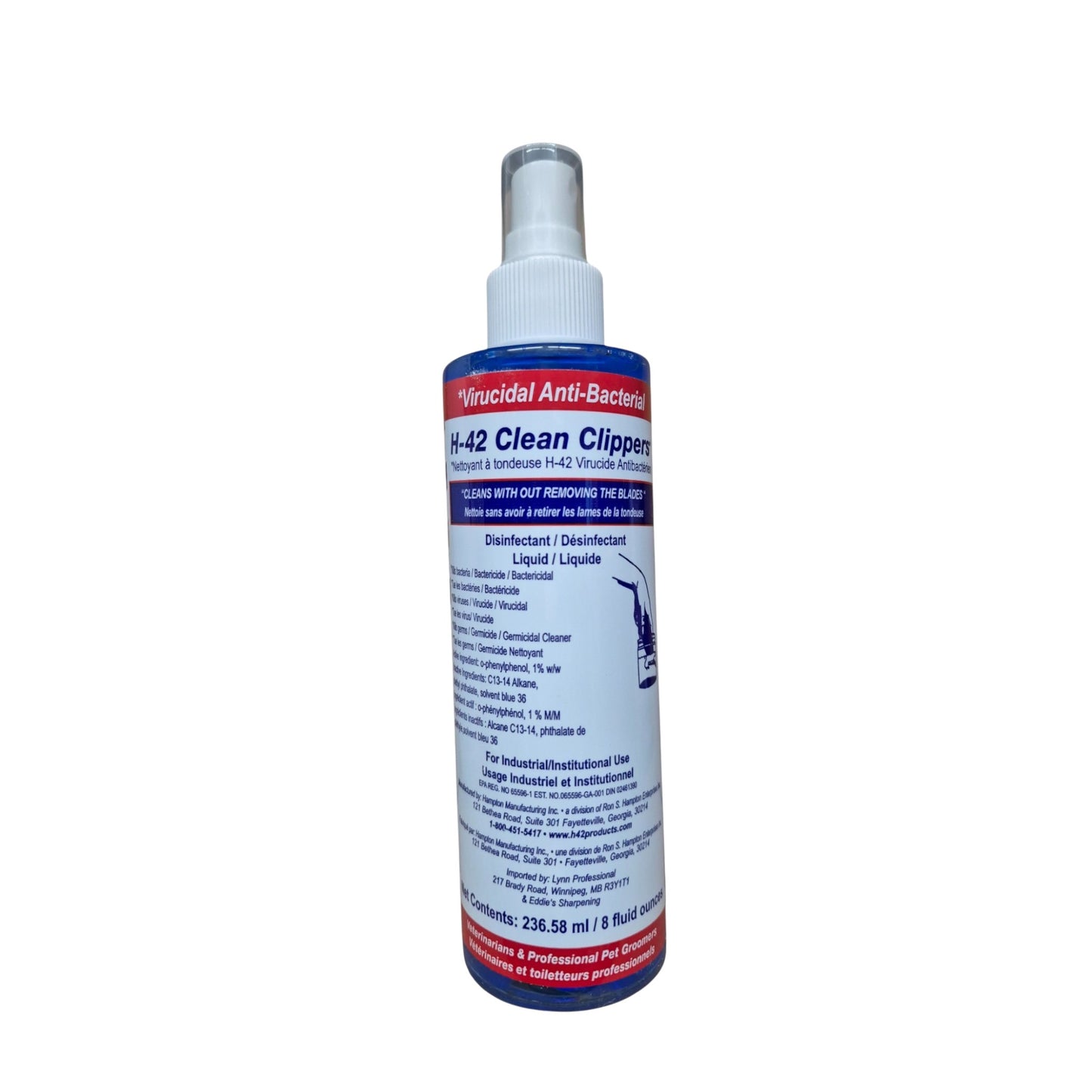 H-42 Clean Clippers – Professional Antibacterial & Virucidal Grooming Tool Cleaner