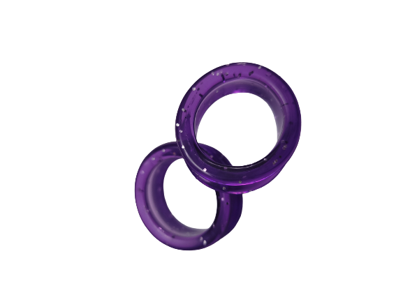 Purple scissor finger ring inserts for professional grooming and hairdressing shears