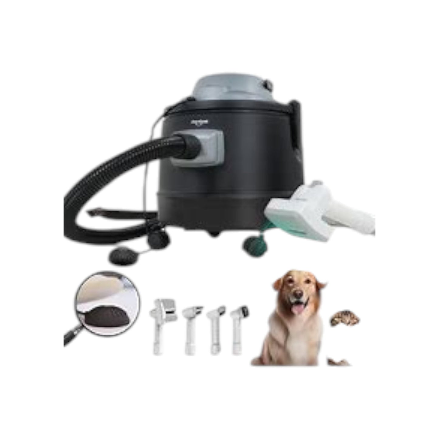 Shernbao - Vacuum Cleaner with Foot Pedal & Self Cleaning Pet Brush Kit