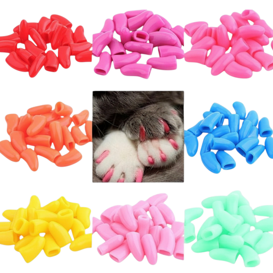 Cat Nail Caps – Soft Protective Claw Covers for Cats – XS/S/M/L Sizes, Multiple Colours (20PCS)