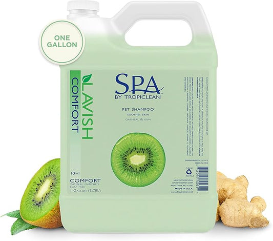 SPA by TropiClean Lavish Fresh & Comfort Pet Shampoo – Oatmeal Enriched, Soap-Free Gallon for Dogs & Cats