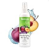 Bottle of TropiClean Pet Cologne Pure Plum 8 oz deodorizing coat spray for dogs and cats.